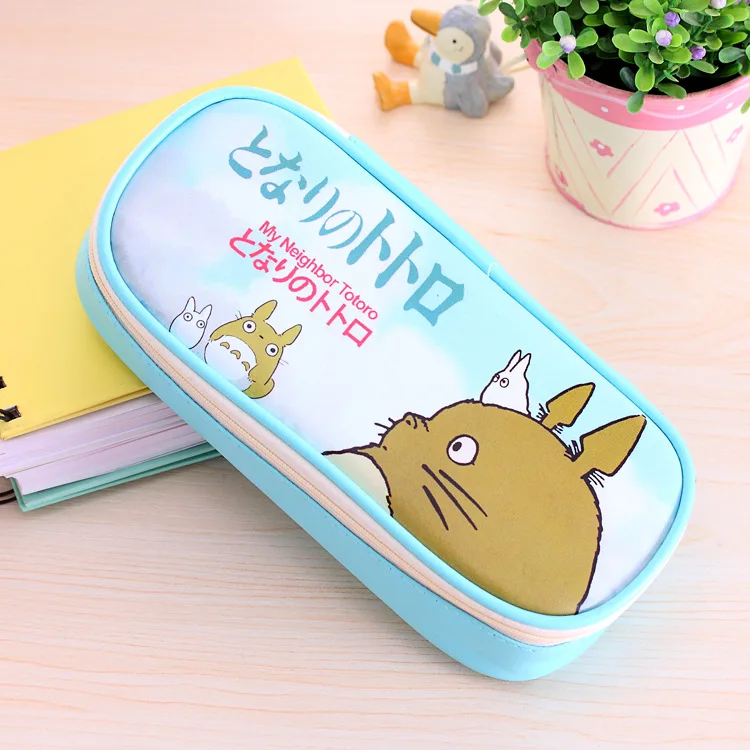 Милые тоторо Япония большой ёмкость multi Pencil чехол искусственная кожа ручка сумка