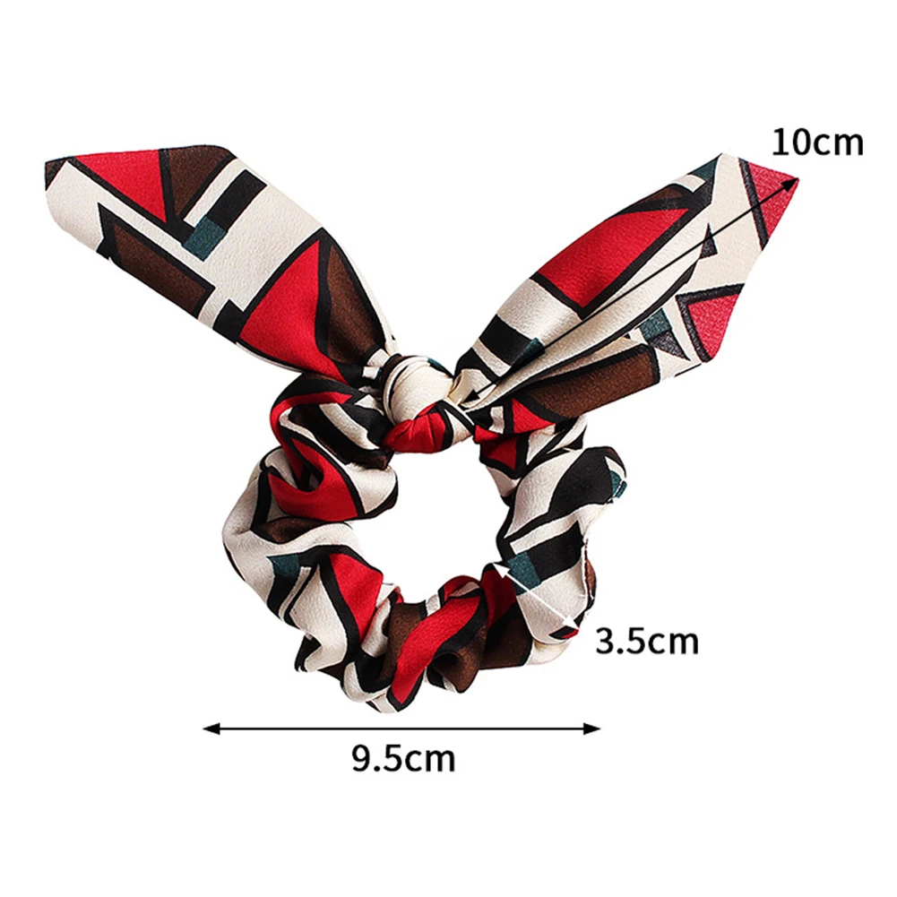 Модная шифоновая резинка для волос с цветочным принтом эластичная бантом