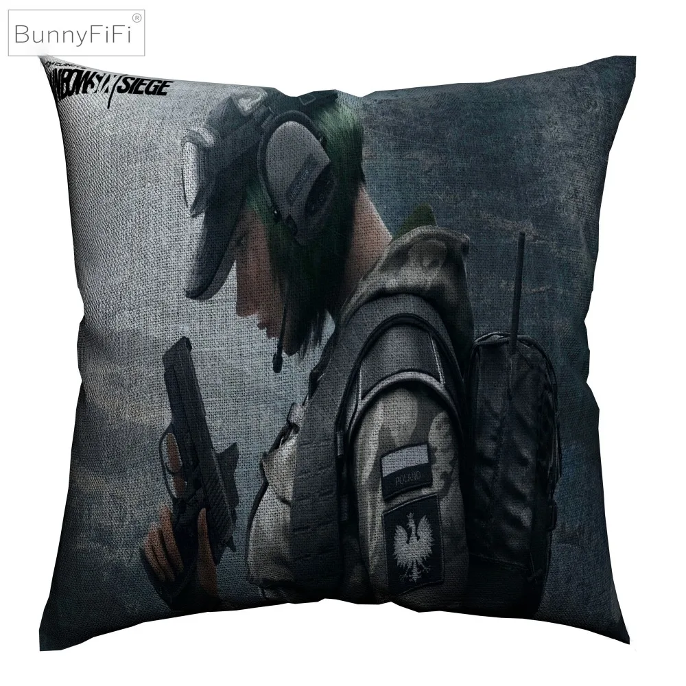 Радуга шесть осада Тома Клэнси игра декоративная льняная наволочка для подушки