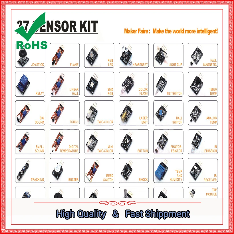 Development Board Kit 37 in 1 Sensor module | Электронные компоненты и принадлежности