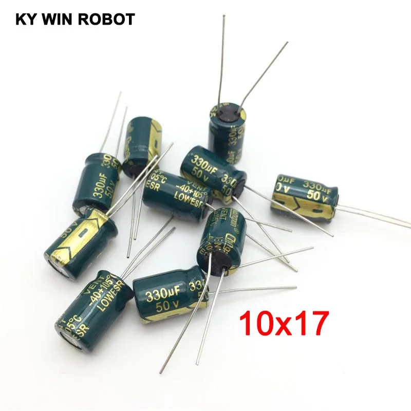 

10 pcs Aluminum electrolytic capacitor 330 uF 50 V 10 * 17 mm frekuensi tinggi Radial Electrolytic kapasitor