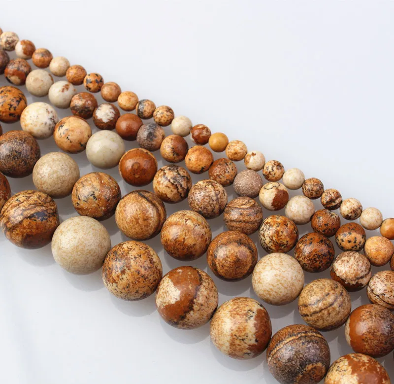 100% рисунок натурального камня круглые бусины для ювелирных изделий Diy ремесло