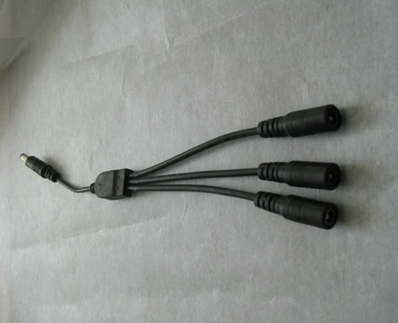

DC Power 12V Pigtail 2.1*5.5mm 1 male to 3 female Y Splitter Plug Cable Jack