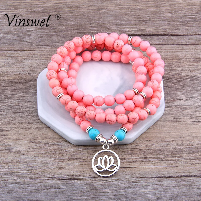 Женское Ожерелье с бусинами Mala ожерелье из натурального камня тюлька