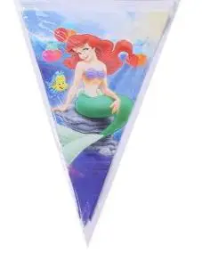Banner Flag X1 Маленькая Русалочка бумага "Принцесса" посуда тарелка чашка баннер салфетка приглашение скатерть воздушный шар мешок подарок на день рождения - Цвет: Banner Flag X1