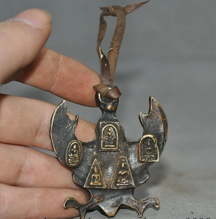 Старинный тибетский буддизм Бронзовый кулон-амулет в форме орла Будды | Дом и сад