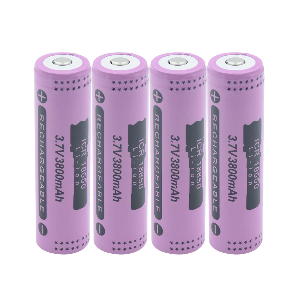 4 pieces 1/2/4 шт 3,7 V 3800mAh 18650 Литий Батарея сотовый Перезаряжаемые ICR 18650 литий-ионных батарей, Длительное Действие, Мощность для фонарь светодиодный светильник - Цвет: 4 pieces