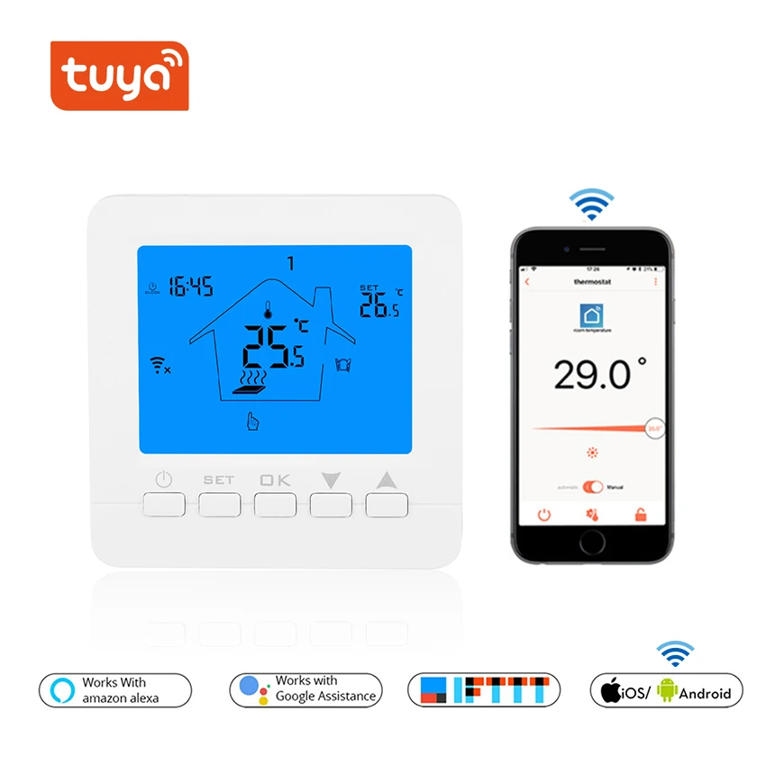Wifi термостат умный термостат газовый котел/вода/электрический подогрев пола wifi управляемый термостат голосовой 16A/3A