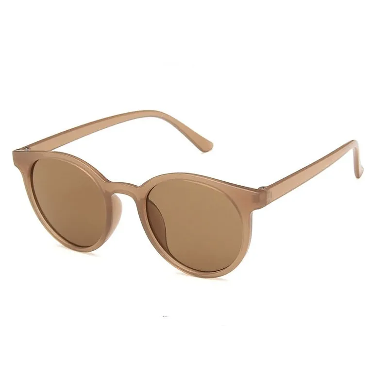 Женские и мужские солнцезащитные очки круглой формы недорогие в пластиковой