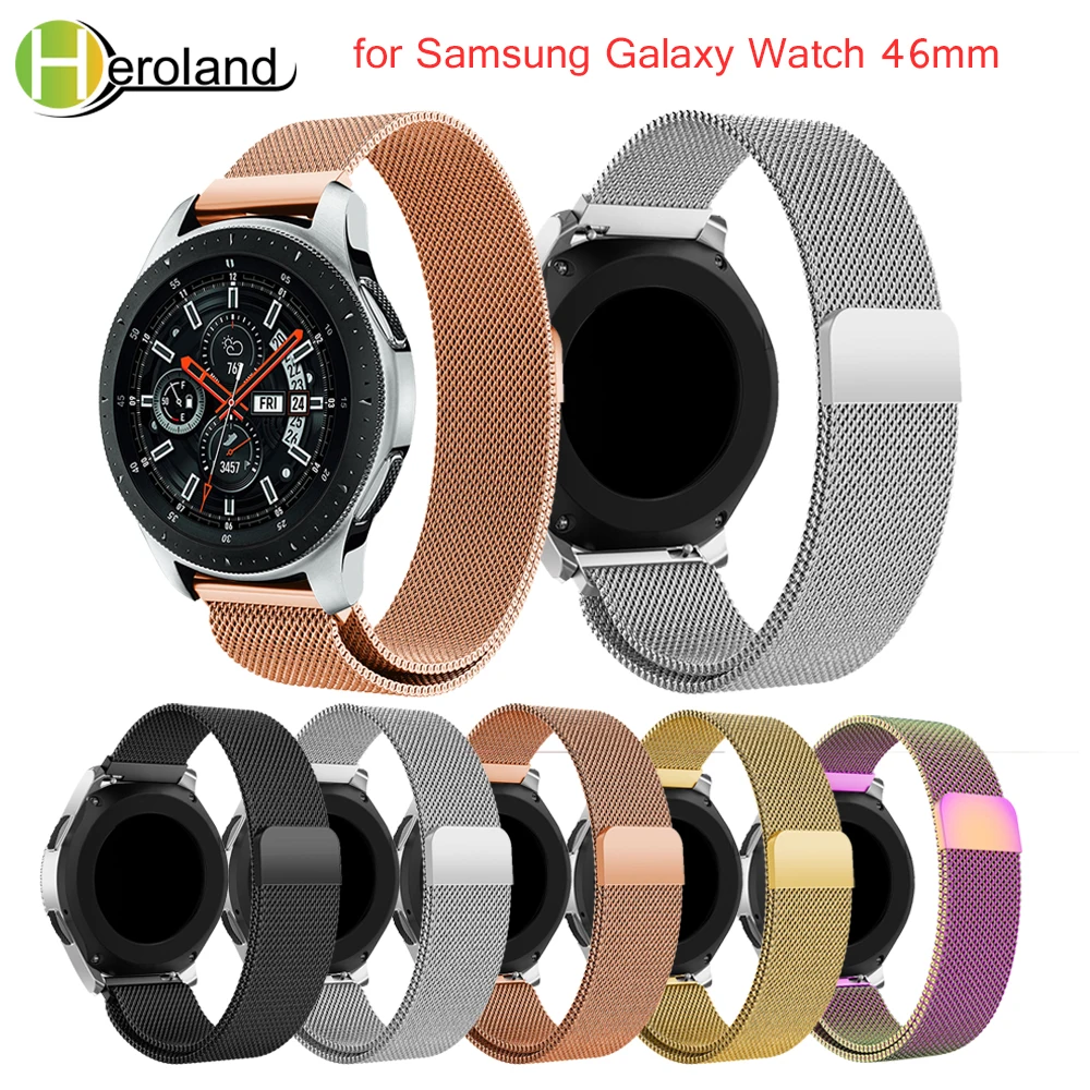 Новинка 22 мм Замена для Samsung Galaxy Watch 46 Миланская Петля из нержавеющей стали