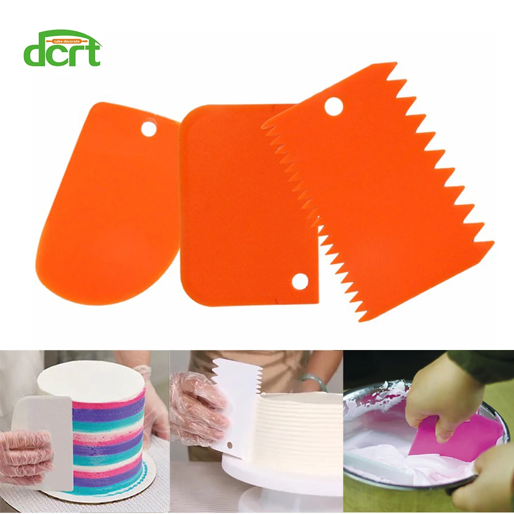 

DCRT 3 шт./компл. Кондитерские инструменты для выпечки пластиковый торт теста глазурь скребок для мастики Гладкий Зазубренный Край Торт Конди...