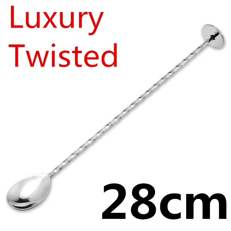 Luxury Teisted Нержавеющая сталь ложка для смешивания коктейлей Teadrop ложка для перемешивания ложка барный инструмент инструменты бармена - Цвет: Luxury Teisted