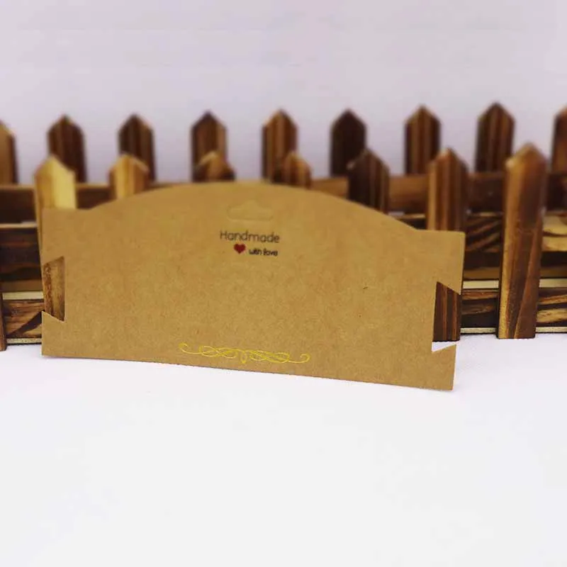 8x18cm kraft card 100 шт./лот, Золотая фольга, серьги, ожерелье, бирка, карта, сделай сам, ручная работа, браслет с любовью, украшение для волос, посылка, бирка для демонстрации - Цвет: 8x18cm kraft card