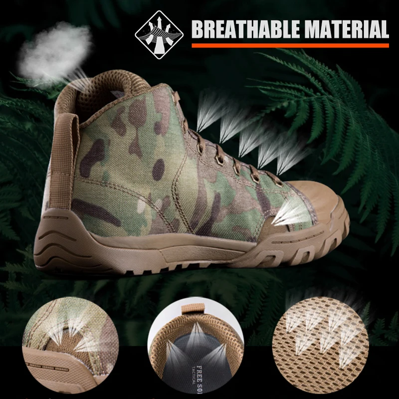 FREE SOLDIER outdoor sports tactical military men's shoes with lightweight trekking for camping ,hiking climbing shoes