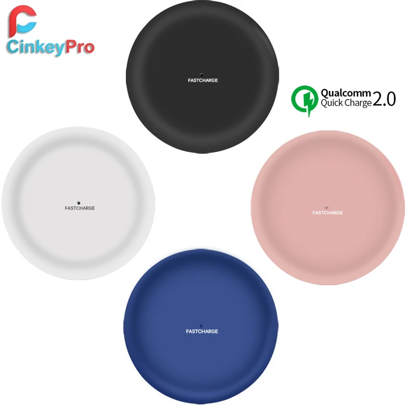 Беспроводное зарядное устройство CinkeyPro Qi Pad для Apple iPhone 8 X Samsung S8 Быстрая зарядка 2 0