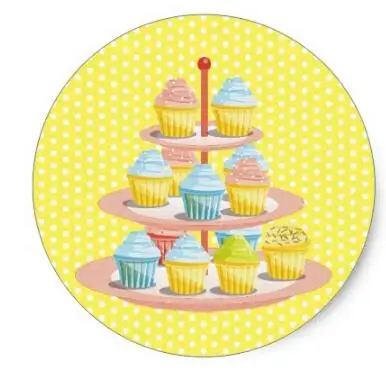 1 5 дюймовый Классический круглый стикер для кексов хлебных изделий кондитерских