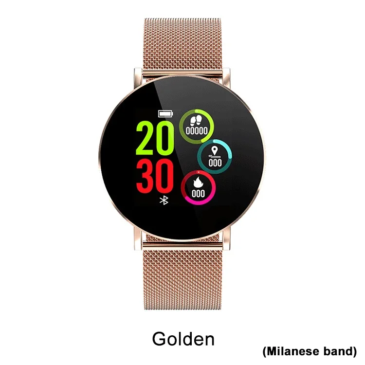 Milianese-Gold ESEED Y1 Смарт-часы для мужчин фитнес-трекер спортивные IP68 сердечного ритма кровяное давление smartwatch android PK fitbits xiao mi band 4 - Цвет: Milianese-Gold