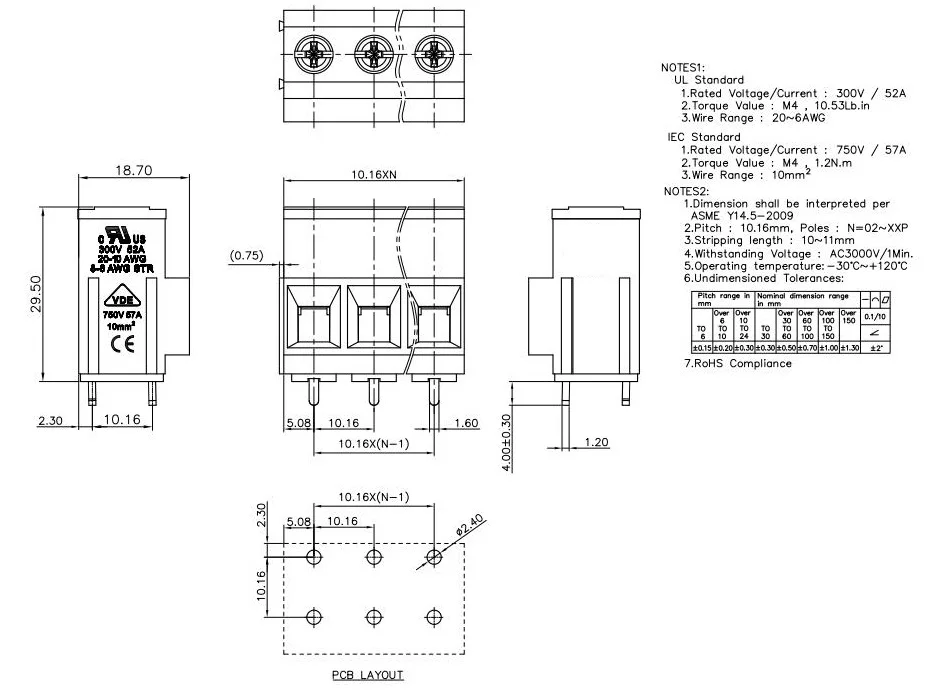 KF135T 10,16 2P 3P PCB универсальные Винтовые клеммные блоки DG135T 10,16 мм 2PIN 3PIN MKDSP 10N/2-10,16 1773976 PHOENIX DEGSON KEFA