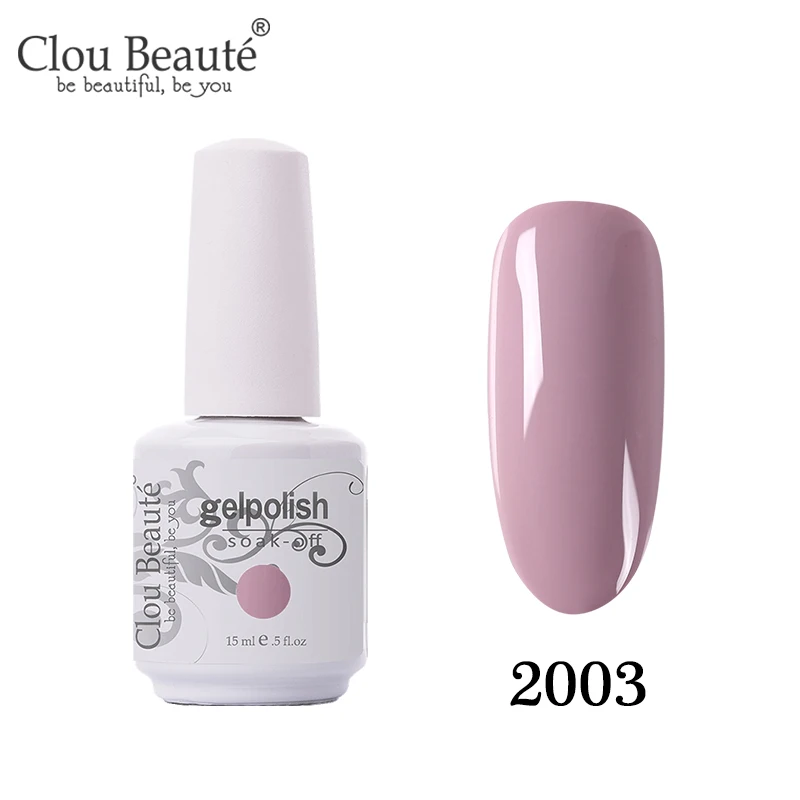 2003 Clou Beaute, розовый, телесный цвет, чистый Гель-лак, цветной Гибридный Гель-лак, набор для маникюра, полуперманентный Гель-лак Vernis - Цвет: 2003