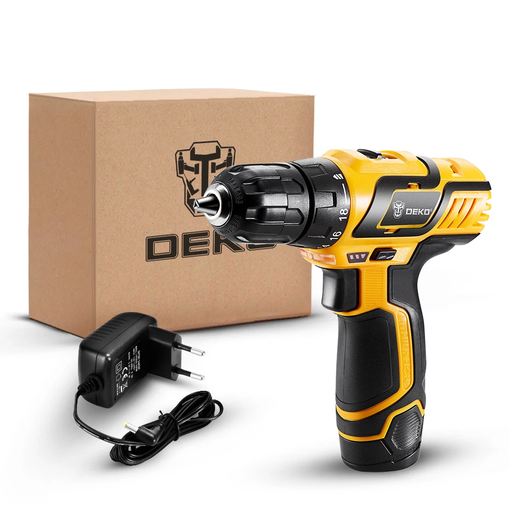 Аккумуляторная дрель DEKO GCD10.8DU3 10 8 В светодиодный литий ионный аккумулятор