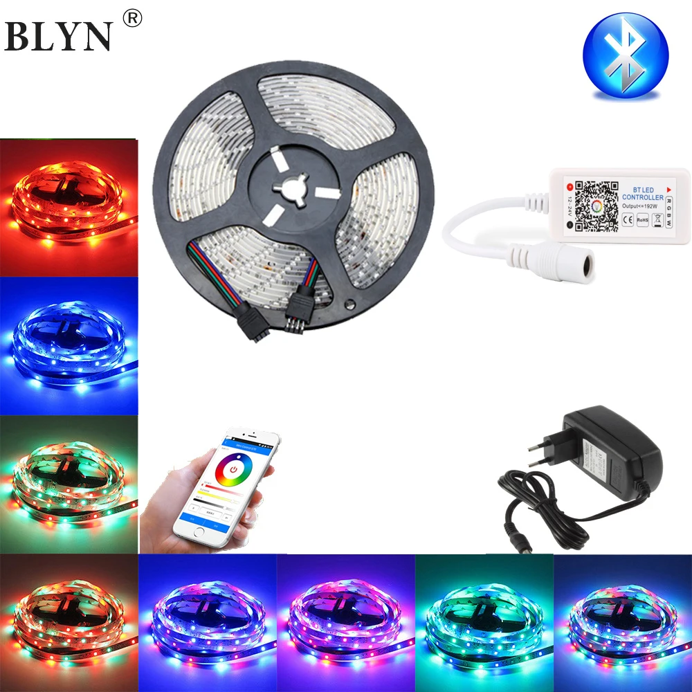 Умная Светодиодная лента Водонепроницаемый 10 м 15 Bluetooth RGB Управление гибкая