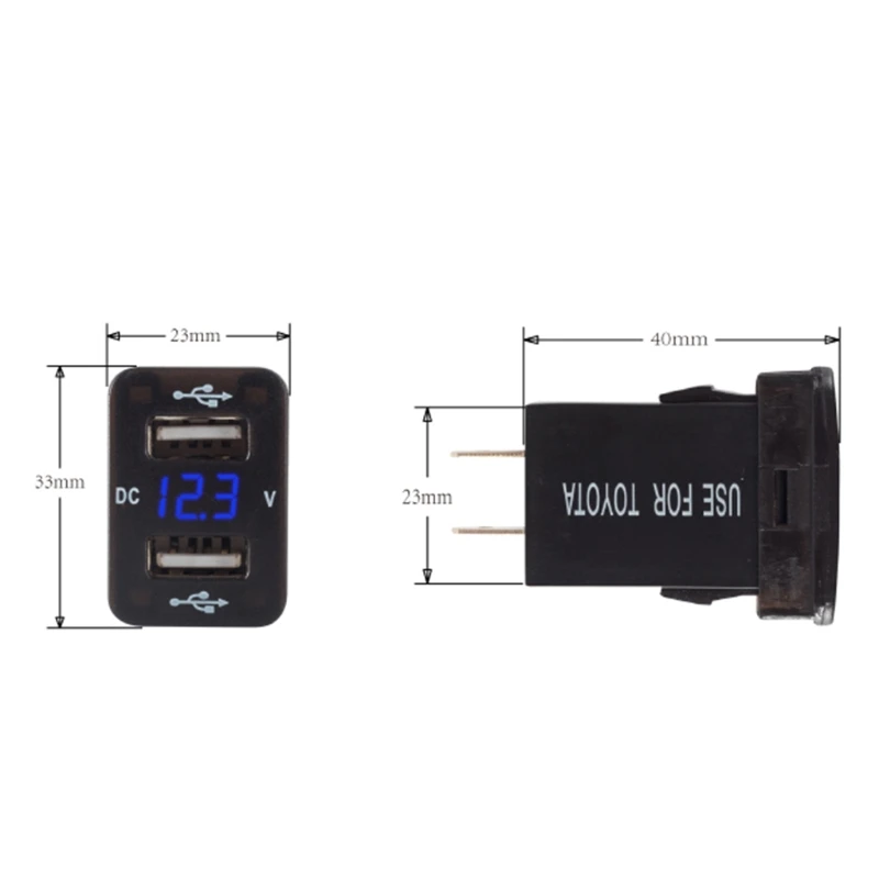 12V двойной usb порт автомобильное зарядное устройство разъем вольтметр 4.2A адаптер питания для Toyota