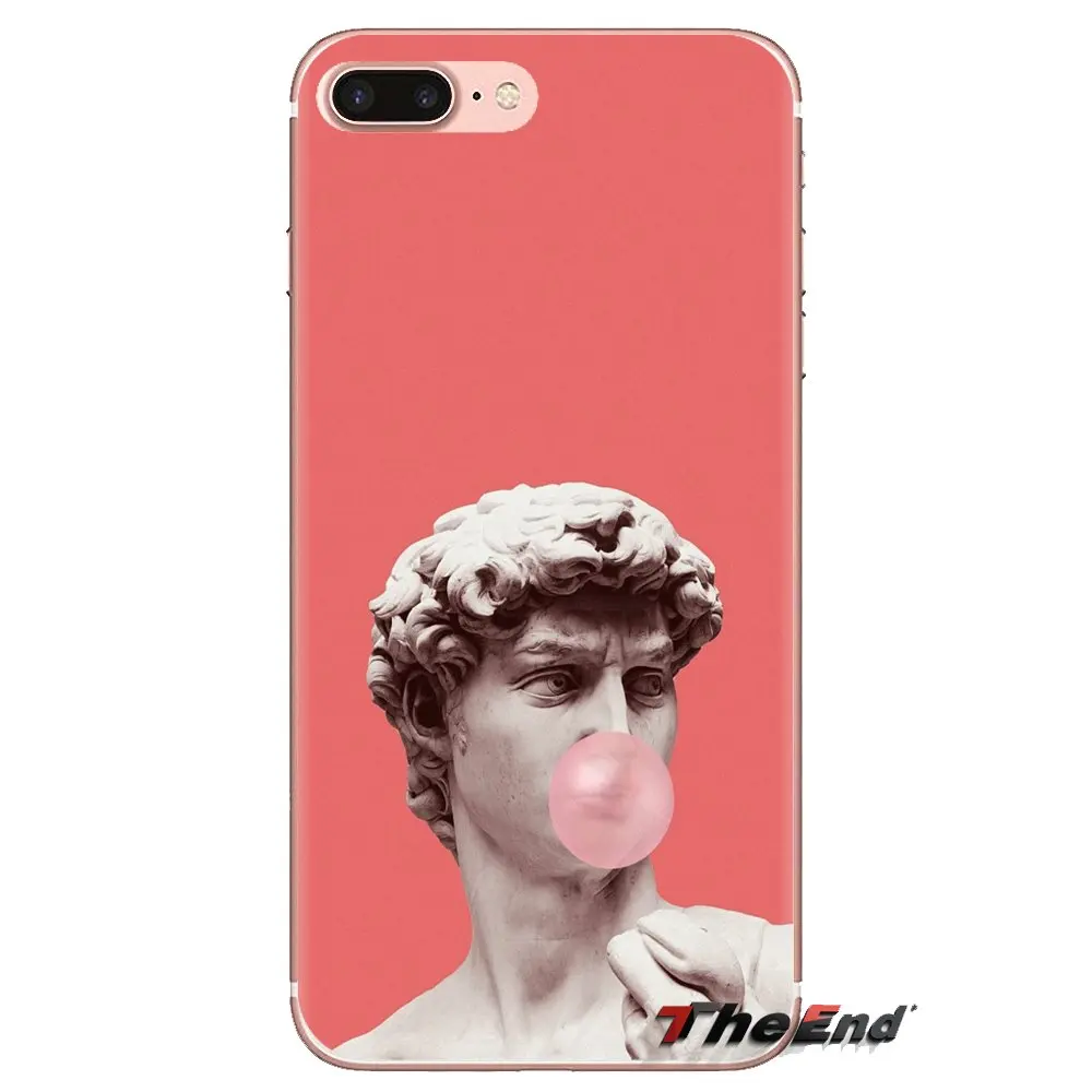 For Oneplus 3T 5T 6T Nokia 2 3 5 6 8 9 230 3310 2.1 3.1 5.1 7 Plus 2017 2018 Transparent TPU Skin Case Mona Lisa Art David lines |