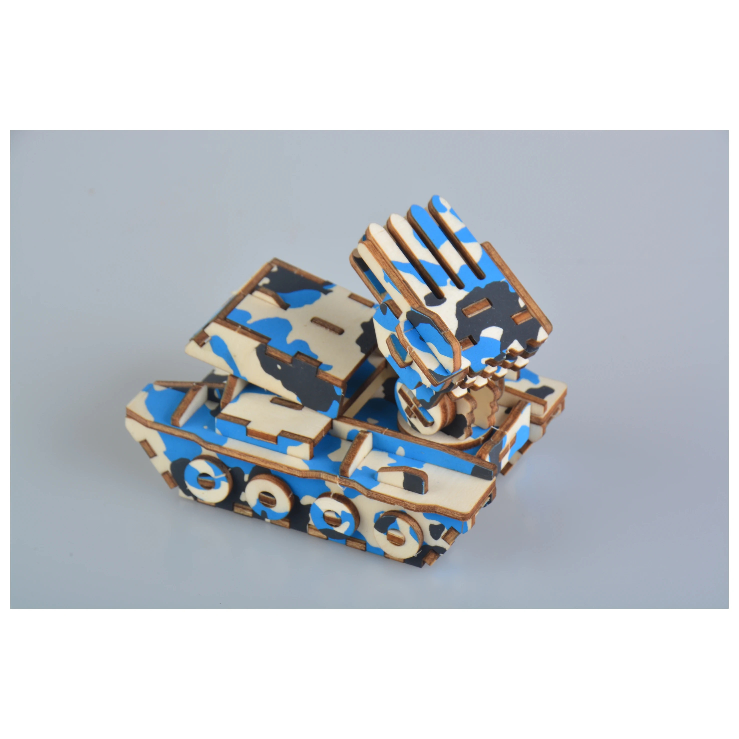 Лазерная резка 3D деревянная головоломка военная самоходная артиллерия DIY сборка Детский обучающий деревянная игрушка для детей мальчик