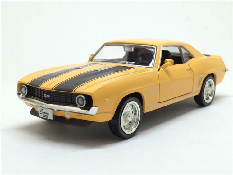 1/36 масштаб США 1969 Chevrolet Camaro SS винтажная литая под давлением металлическая модель автомобиля игрушка для детей Коллекция подарков на день рождения - Цвет: Цвет: желтый