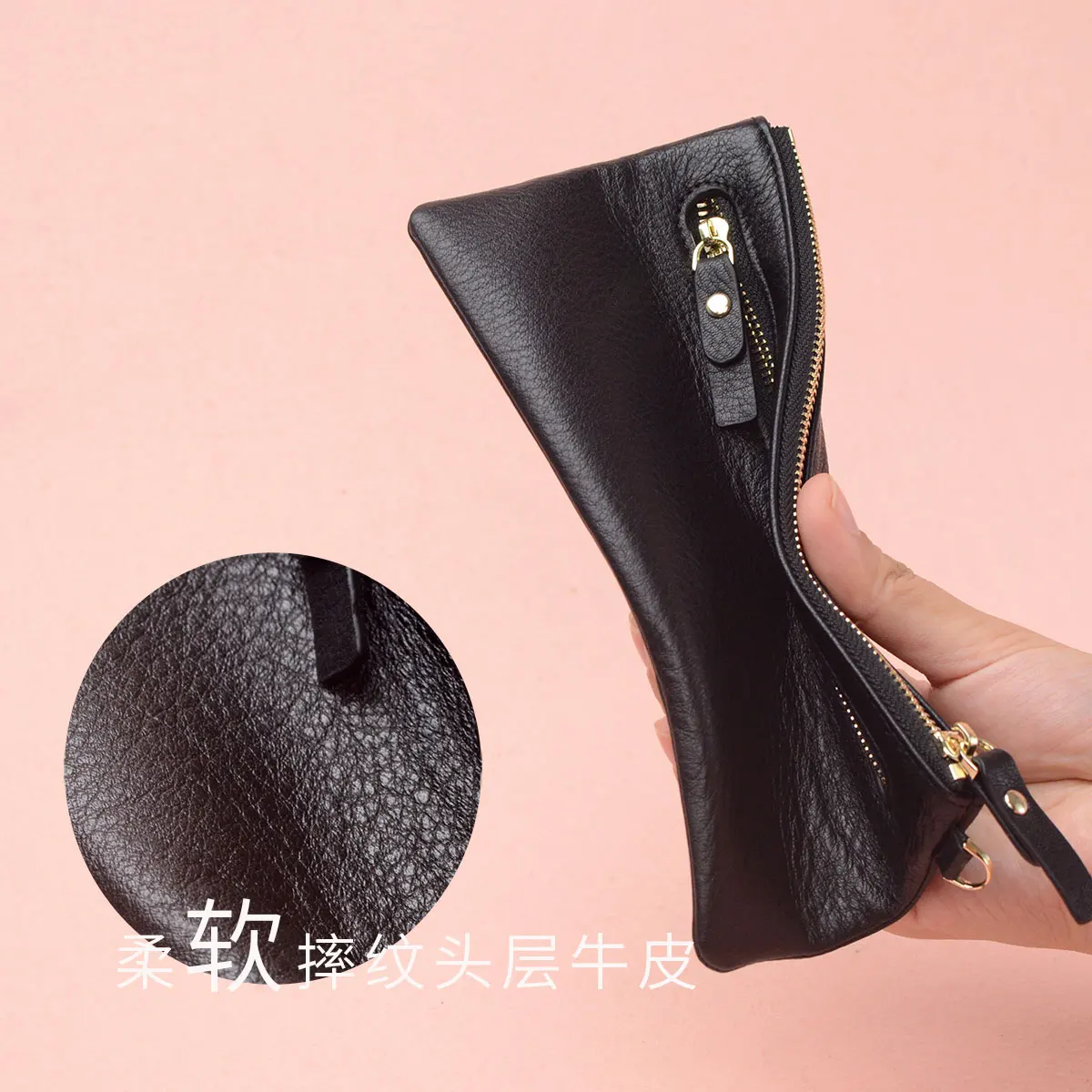 Ультратонкий кошелек из натуральной кожи женская сумка женский длинный на