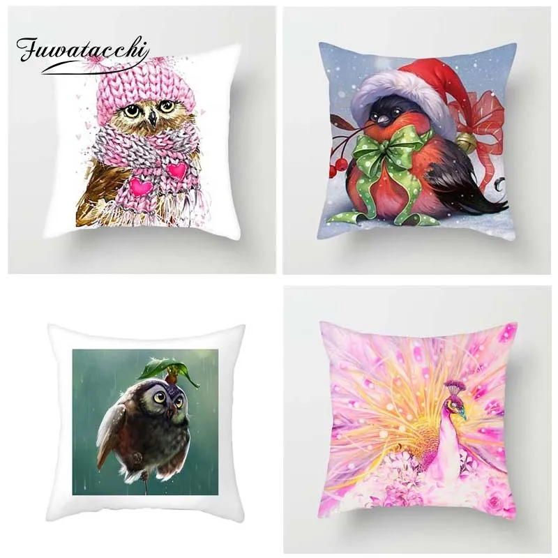 Чехол на подушку с принтом в мультяшном стиле Fuwatacchi забавная наволочка