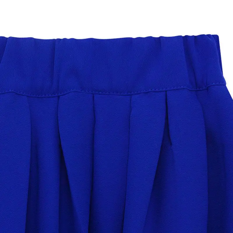 

Women European Style Mesh Patchwork Elastic Pleated Fashion Skirts Elegant Skirt Waist Chiffon Office Lady Knee-Length
