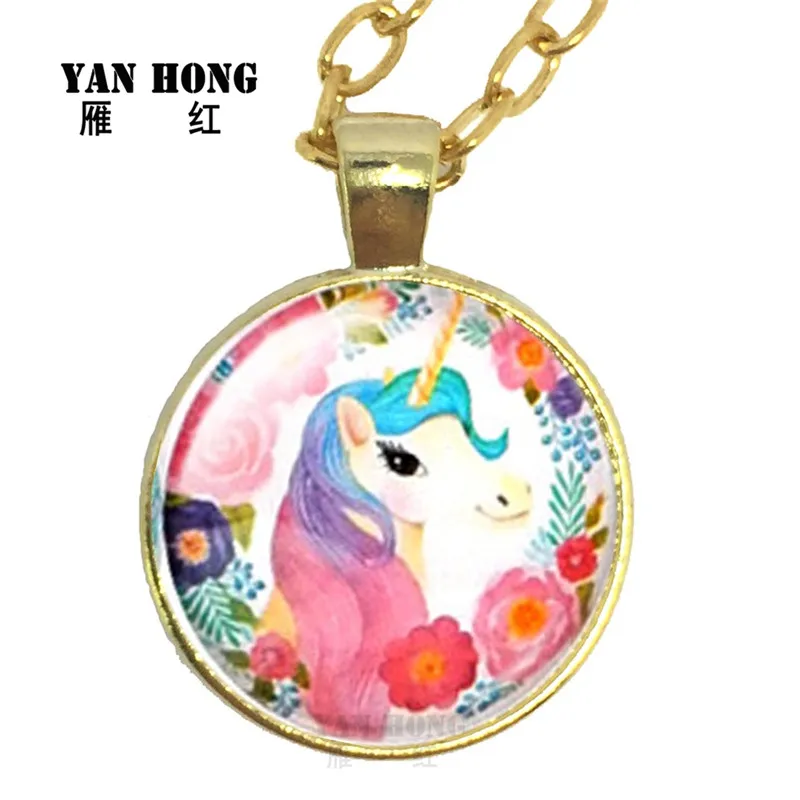 Новое модное ожерелье 2019 это дизайн в виде единорога из хрустального стекла 25 мм.