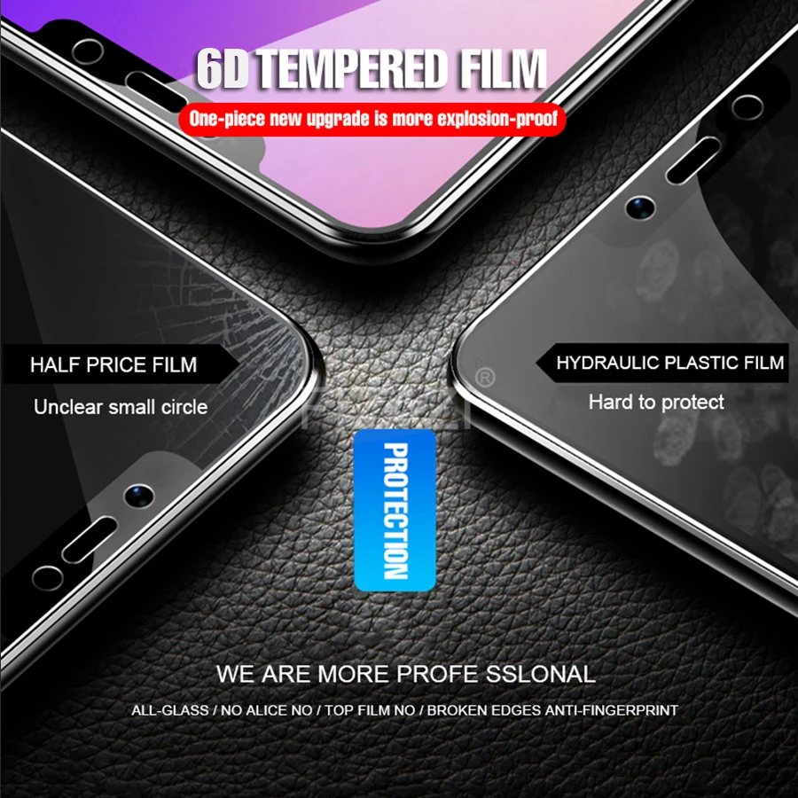 6D закаленное стекло с полным клеем для Xiaomi Mi 8 9 SE Lite Mix 2S 3 A1 A2 PocoPhone F1 Redmi Note 7 Pro
