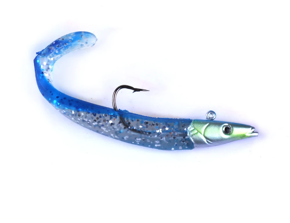 HENGJIA 5Pcs 11cm 21g Fishing Lures Sinking Pencil Shaped Jig Fish Head Soft Lure Artificial Bait With Hooks 5 color | Спорт и