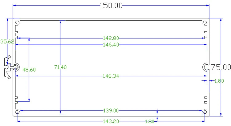 Алюминиевый корпус PCB ящик для инструментов DIY Электронный проекционный Корпус 150