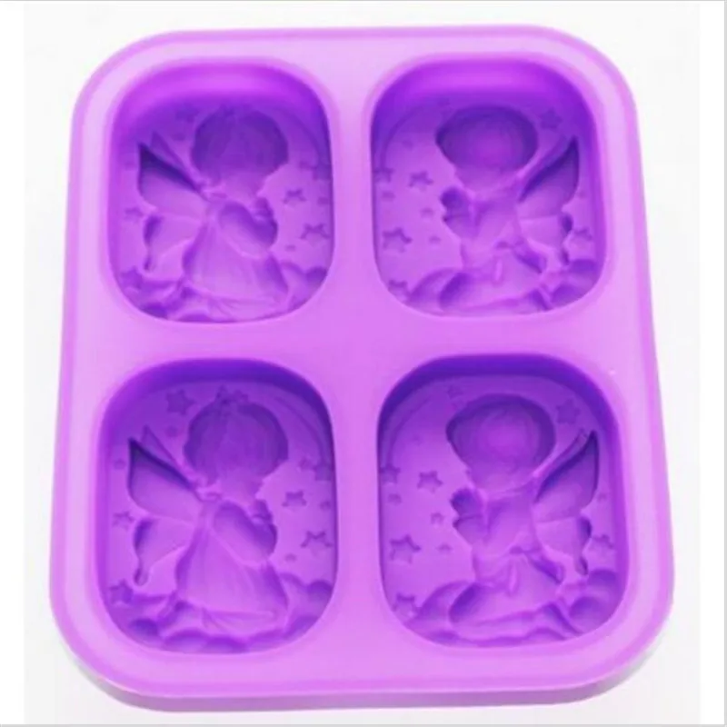 3D ребенок мальчик девочка Ангел прямоугольное мыло Плесень силиконовые свечи