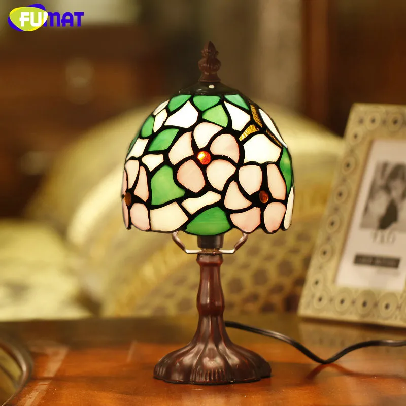 FUMAT витражная настольная лампа прикроватная сакуры для гостиной отеля бара