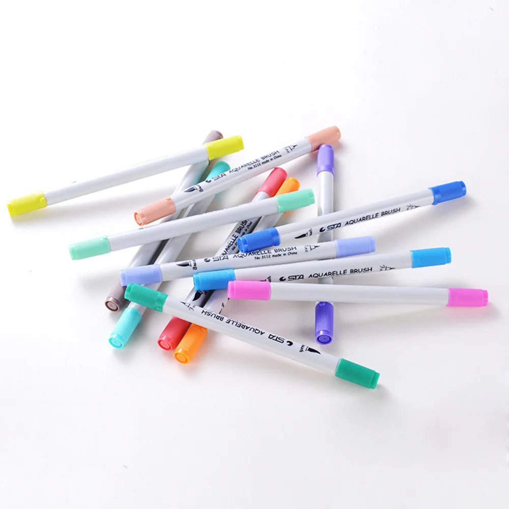 12 цветов набор акварельных кистей маркерная ручка с наконечником Fineliner для