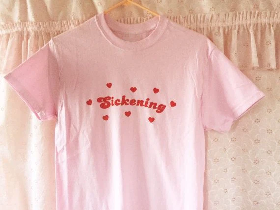 Серповидная Эстетическая розовая футболка женская Tumblr модная Милая camiseta rosa feminina