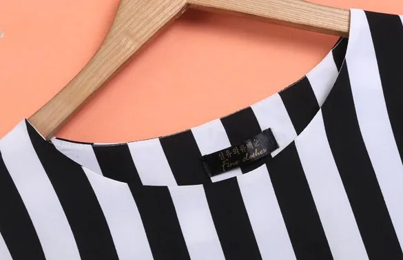 Дешевая Одежда Китай 2015 Женщин Вскользь Коротким Рукавом В Полоску Прямо Мини