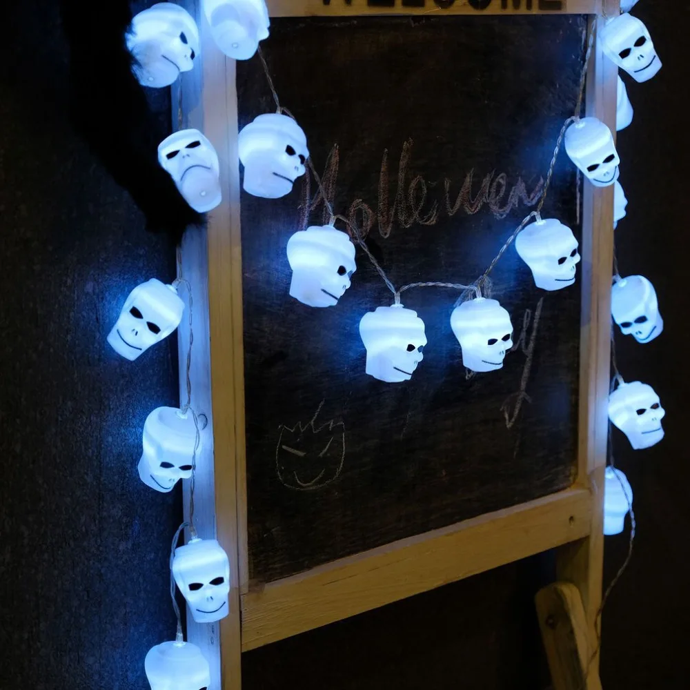2 м 20 LED в форме черепа светодиодная гирлянда для вечеринки на Хэллоуин домашний