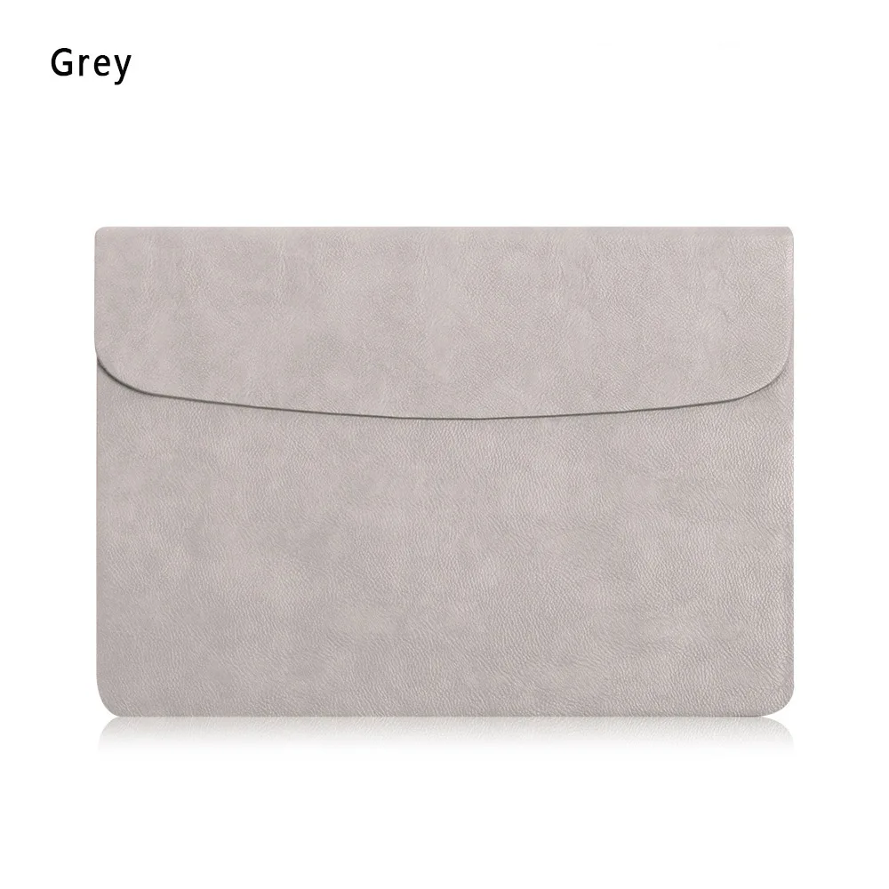 Серый Кожаный чехол для ноутбука, сумка для MacBook Air Pro retina 11 12 13 15 Новинка - Цвет: Серый