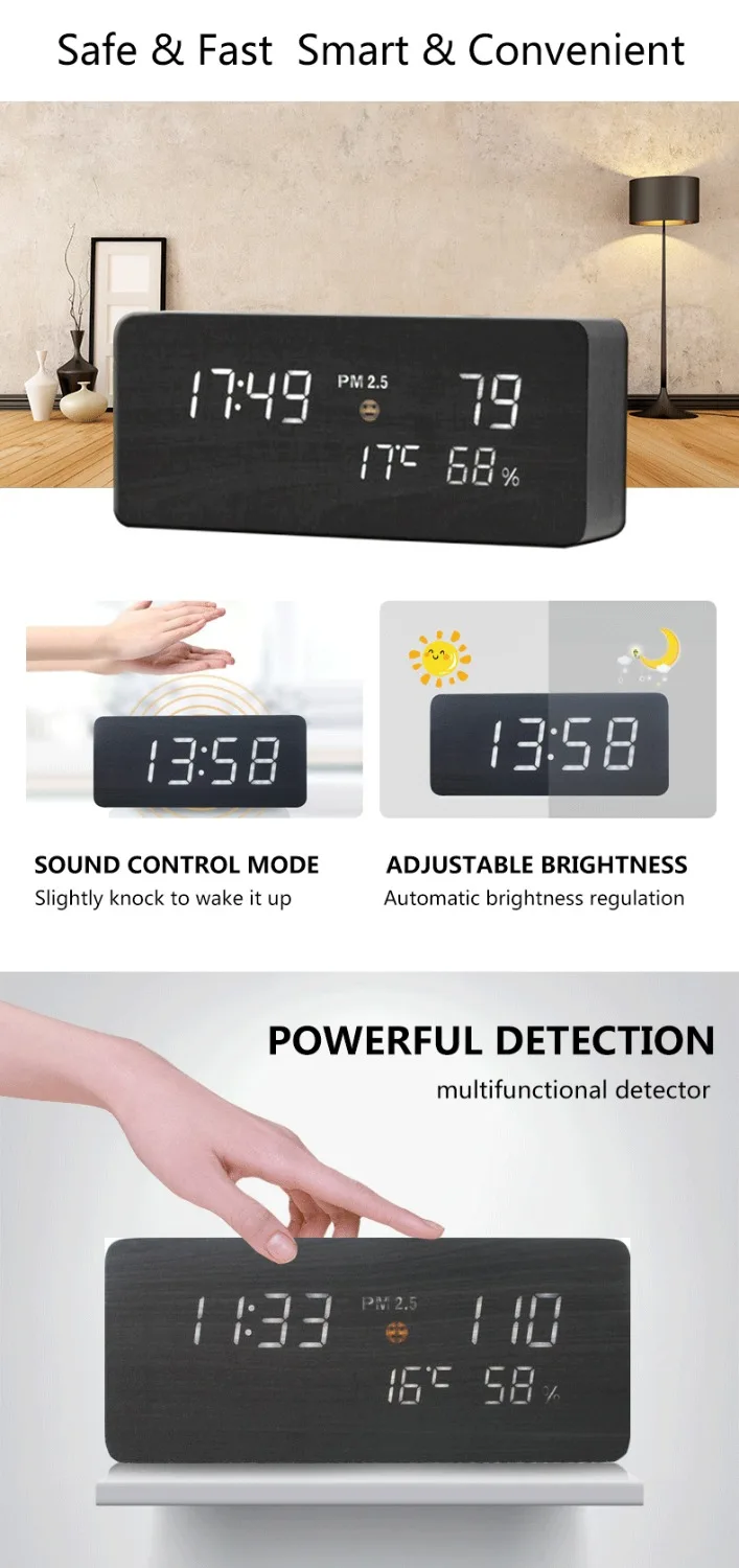 TINTON LIFE PM2.5 детектор газа монитор качества воздуха USB питание время экран цифровой детектор газа