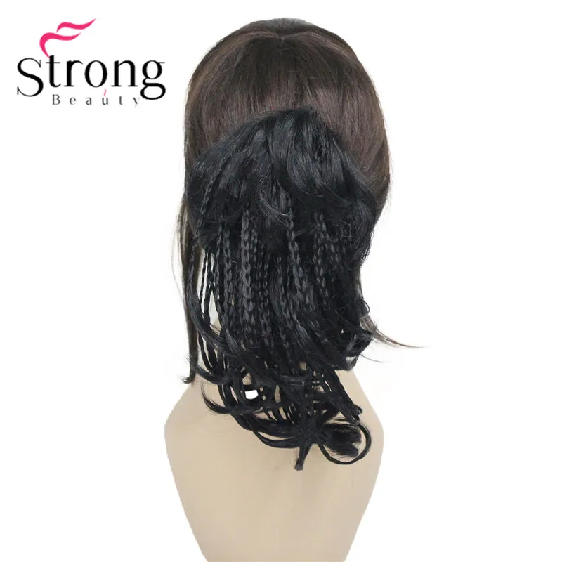 StrongBeauty короткие крошечные косички плетеные прямые волнистые волосы накладной Хвост коготь клип Цвет выбор