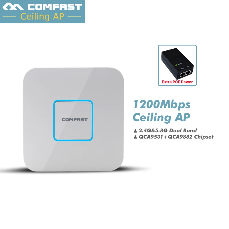 COMFAST CF-E355AC-V2 двухдиапазонный 2,4+ 5 ГГц Беспроводной потолочный AP 1200 м Wifi точка доступа AC роутеры расширитель Усилитель сигнала Усилитель