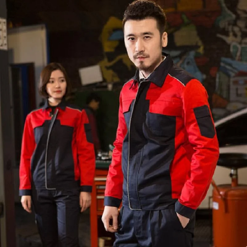

Work Clothing Men Women Uniform Long Sleeve Coveralls Protective Cloth Overalls for Worker Repairman Machine Auto Repair Welding