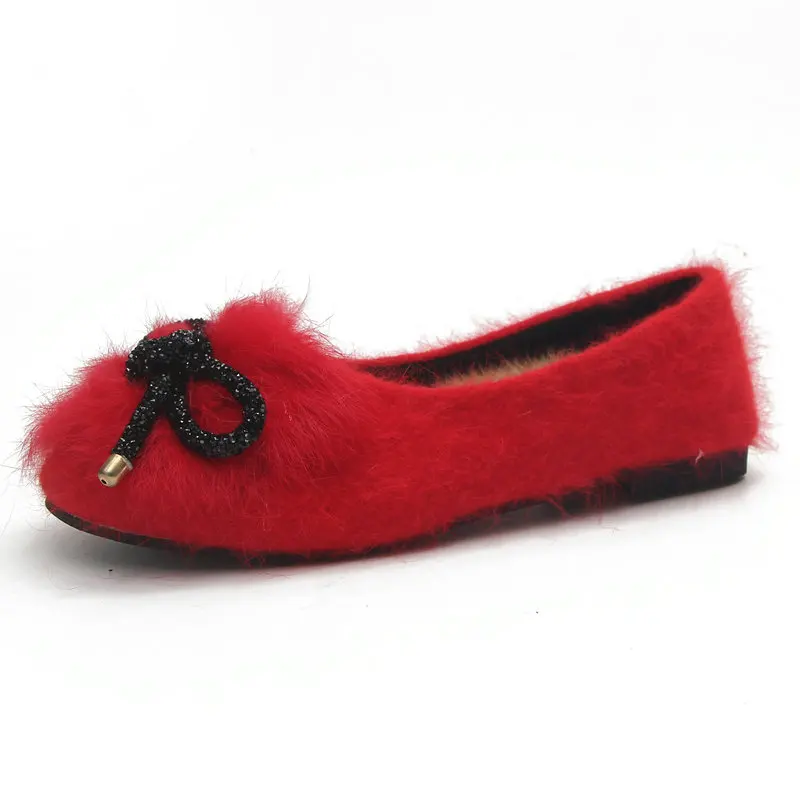 Size36-40 Новинка 2017 года пикантные Обувь на теплом меху женская обувь с