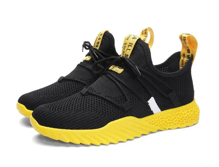 2019 Fashion Black Red Yellow Knit Mesh High Quality Men Shoes Designer Breathable Luxury Brand Casual Sneakers | Обувь