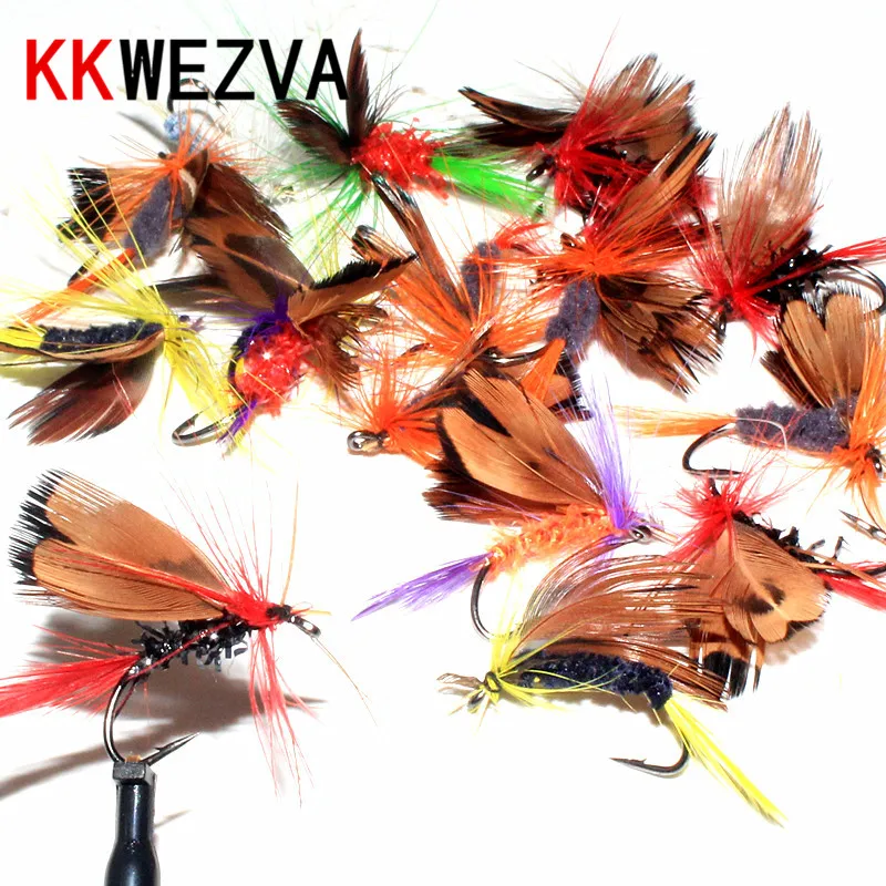 KKWEZVA 24 шт. нахлыстовая рыболовная приманка крючки бабочки насекомые стиль Лосось